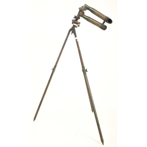 319 - Carl Zeiss, German - A Military 20th century metal ' Rabbit Ears ' tripod floor Trench Optics. The s... 