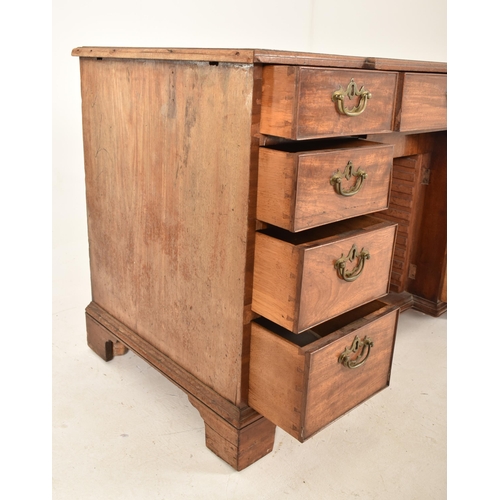 338 - A George II late 18th century mahogany breakfront desk sideboard. The sideboard having chamfered edg... 