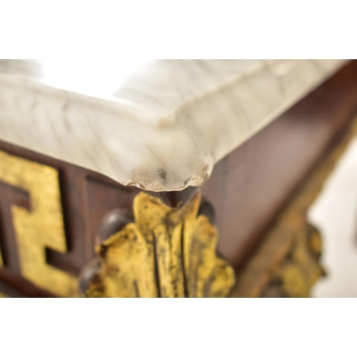 342 - A William Kent 18th century inspired gilt wood & marble top hall console table. The table having a c... 