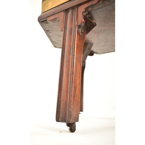 345 - A George III 19th century mahogany & brass bound hexagonal wine cooler on stand. The cooler having a... 