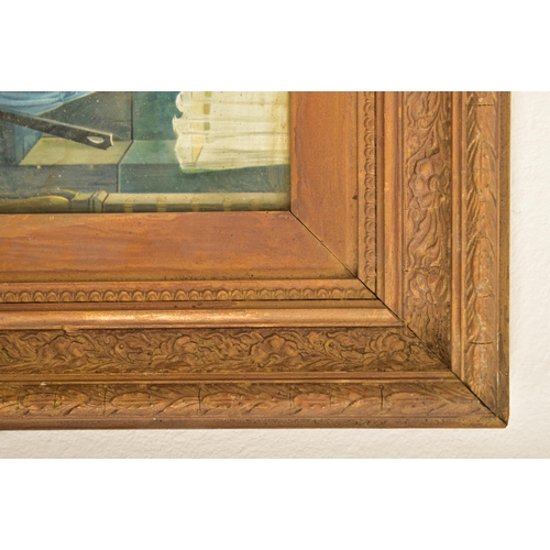 369 - A pair of 19th century Victorian gilt gesso and wooden frames. Each having gesso worked framed with ... 