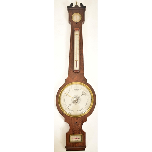 370 - A George III early 19th century flame mahogany mercury wall hanging barometer by P. Cattaneo, York. ... 