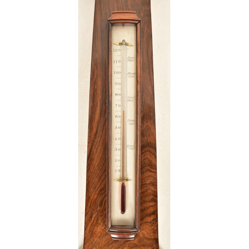 370 - A George III early 19th century flame mahogany mercury wall hanging barometer by P. Cattaneo, York. ... 