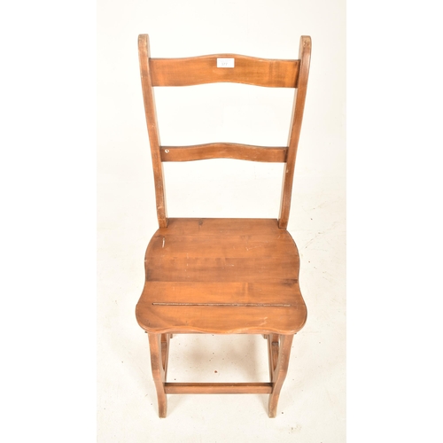 377 - An Edwardian early 20th century beech wood metamorphic set of library steps / chair. The chair havin... 