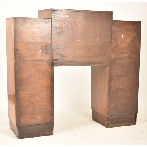 381 - An Art Deco early 20th century 1930s burr walnut fall front drinks cocktail cabinet. The cabinet hav... 