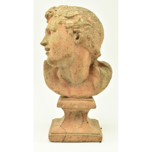 388 - An early 20th century terracotta bust of Classical inspired mythological character, possibly Hercule... 