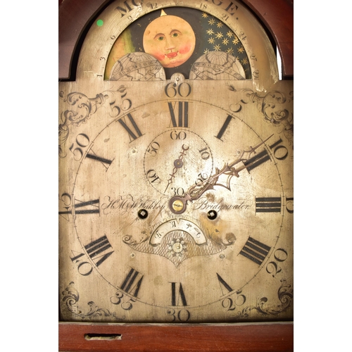 395 - A George III late 18th century West Country marquetry inlaid mahogany cased moon phase longcase gran... 