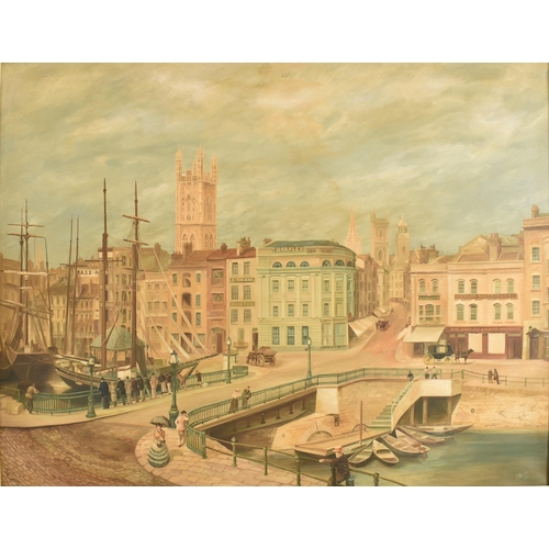 300 - After Charles Arthur Wheeler OBE (Australia, 1881-1977) - Bristol Bridge, Bristol - An original oil ... 