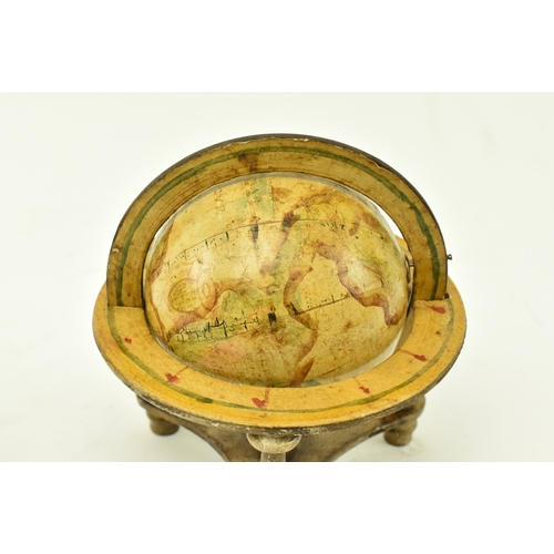 76 - A pair of late 19th century / early 20th century hand painted metal & wood celestial desk globes. Ea... 