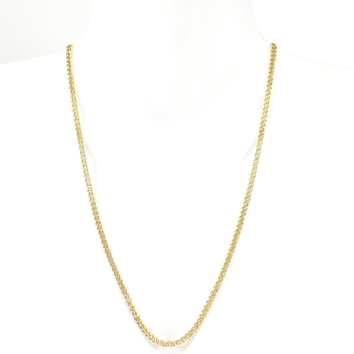 105 - A hallmarked 9ct gold double link chain necklace. The necklace having a double link chain to lobster... 