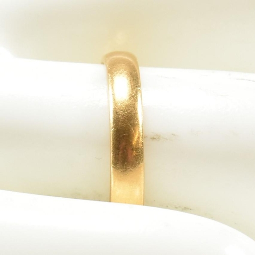 116 - A hallmarked 22ct gold band ring. The ring hallmarked for Birmingham. Size N. Weighs 3.7g. All weigh... 