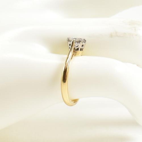 120 - A hallmarked 18ct gold and diamond solitaire ring. The 18ct gold ring set with a single eight claw s... 