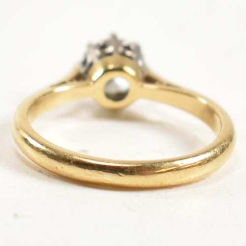 120 - A hallmarked 18ct gold and diamond solitaire ring. The 18ct gold ring set with a single eight claw s... 