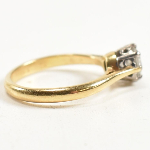 120 - A hallmarked 18ct gold and diamond solitaire ring. The 18ct gold ring set with a single eight claw s... 