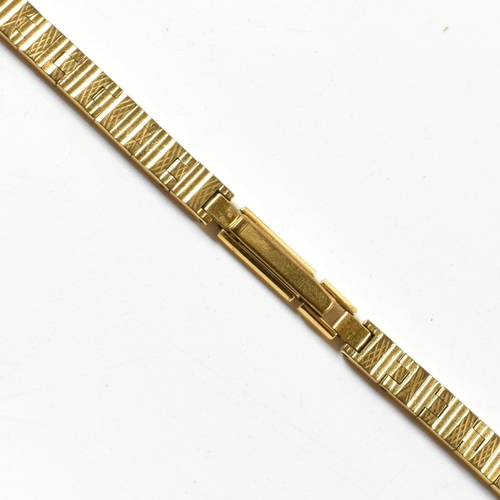 154 - A hallmarked 9ct gold omega watch on gilded Elgolux plated strap. The interior of the case hallmarke... 