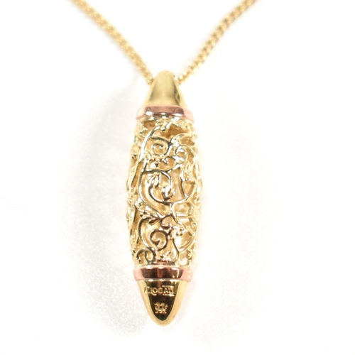 162 - A hallmarked 9ct gold Clogau pendant necklace. The Clogau gold necklace having an 'Am Byth' pendant ... 