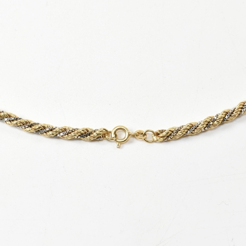 176 - An Italian 18ct gold rope twist chain necklace. The necklace formed with rope twist link with entwin... 