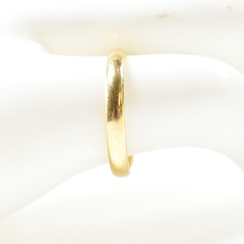 190 - A hallmarked 22ct gold band ring. The ring hallmarked Birmingham. Weight 2.4g. Size K.5. All weights... 