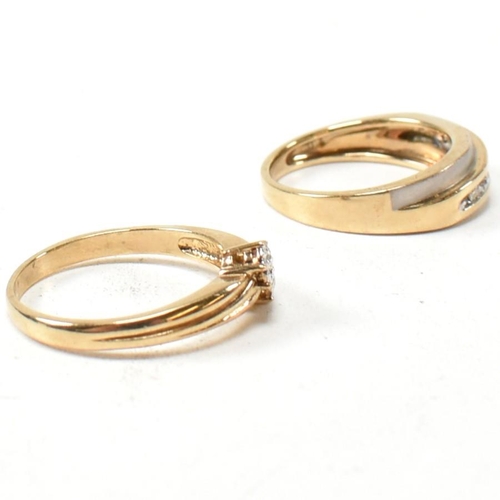 199 - Two hallmarked 9ct gold and diamond rings. The rings to include a hallmarked 9ct gold and diamond cr... 