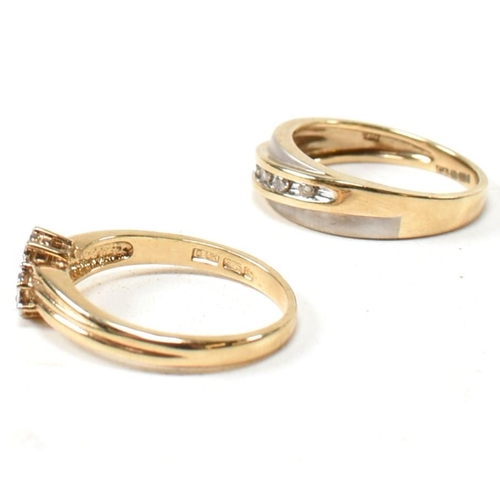 199 - Two hallmarked 9ct gold and diamond rings. The rings to include a hallmarked 9ct gold and diamond cr... 