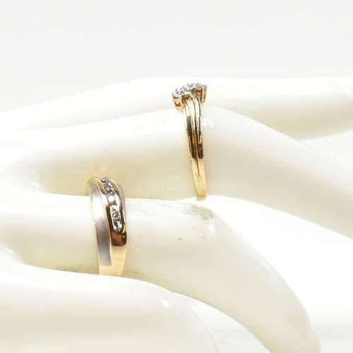 199 - Two hallmarked 9ct gold and diamond rings. The rings to include a hallmarked 9ct gold and diamond cr... 