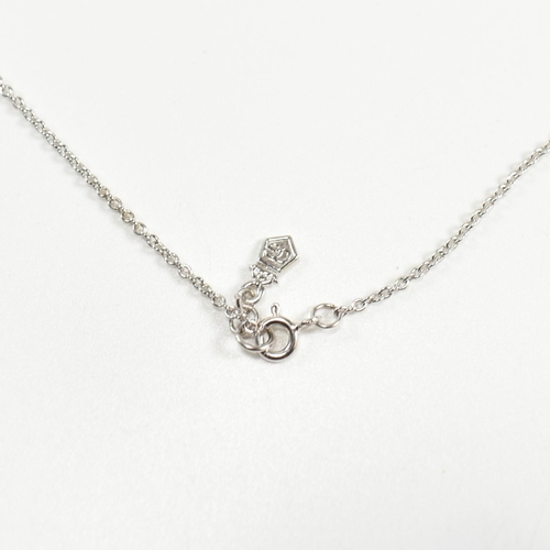 213 - A hallmarked silver Clogau Celtic heart pendant necklace. The heart pendant necklace having a trinit... 