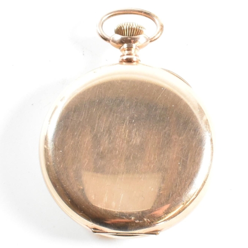 220 - A gold plated open faced pocket watch in presentation case with the dial marked for Marsh of Bath. C... 