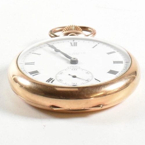 220 - A gold plated open faced pocket watch in presentation case with the dial marked for Marsh of Bath. C... 