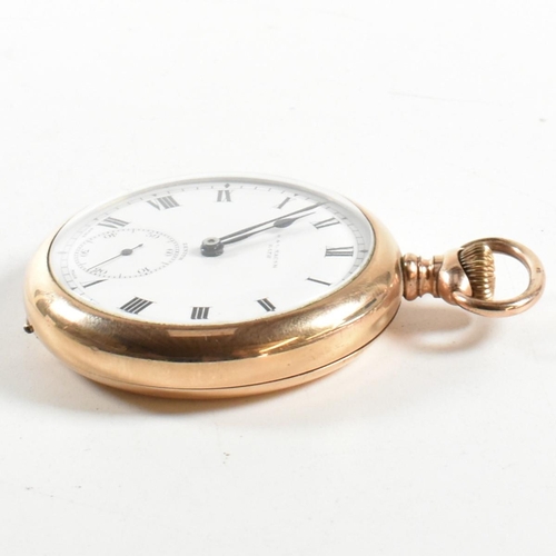 220 - A gold plated open faced pocket watch in presentation case with the dial marked for Marsh of Bath. C... 