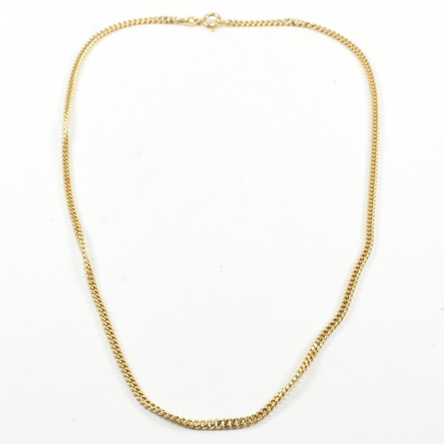 223 - An Italian 18ct gold curb link chain necklace. The chain stamped 750 and 13 VI for Vicenza, Italy. C... 