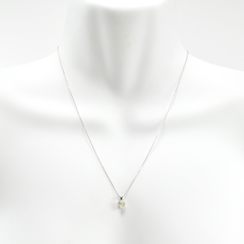 230 - A 18ct white gold and diamond pendant necklace. The necklace strung with a pear brilliant cut diamon... 