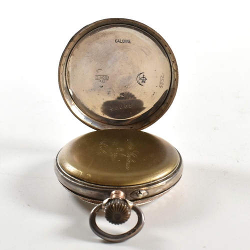 236 - A silver 800 continental open faced pocket watch. Enamel dial with Arabic numbers, breguet hands  wi... 