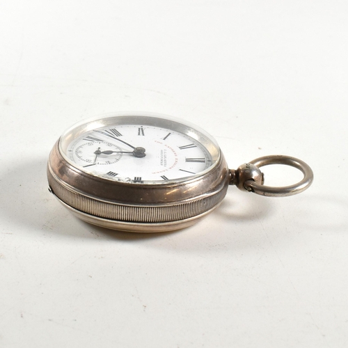 245 - Silver hallmarked open faced pocket watch marked ' Express English Lever - JG Graves Sheffield. Enam... 