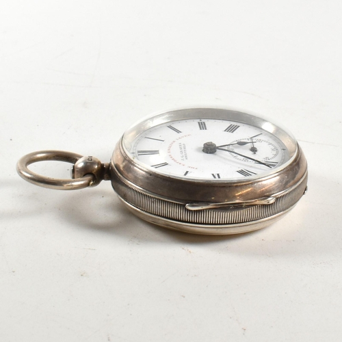 245 - Silver hallmarked open faced pocket watch marked ' Express English Lever - JG Graves Sheffield. Enam... 