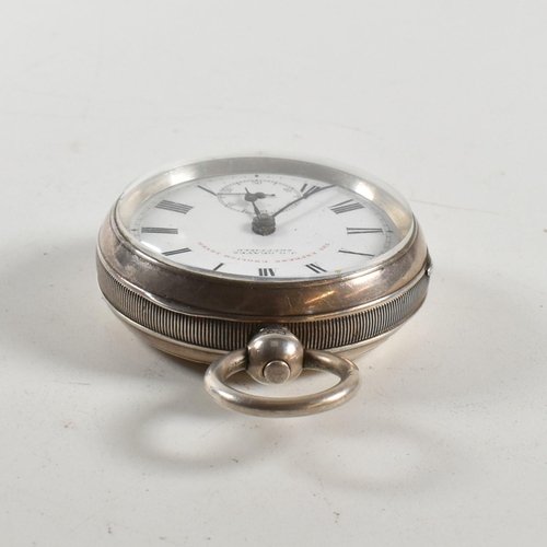 245 - Silver hallmarked open faced pocket watch marked ' Express English Lever - JG Graves Sheffield. Enam... 