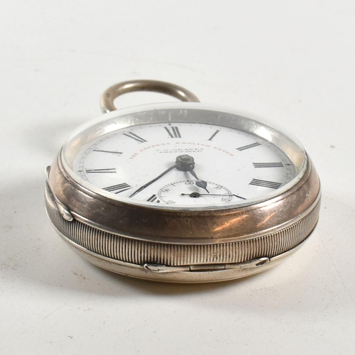 245 - Silver hallmarked open faced pocket watch marked ' Express English Lever - JG Graves Sheffield. Enam... 