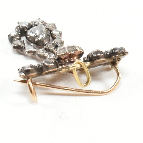 25 - A 19th century diamond set pendant brooch pin. The brooch having collet set rose cut diamonds to hin... 