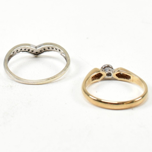 264 - Two hallmarked 9ct gold and diamond rings. The rings to include a hallmarked 9ct gold and diamond so... 