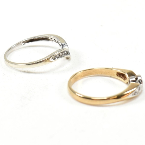 264 - Two hallmarked 9ct gold and diamond rings. The rings to include a hallmarked 9ct gold and diamond so... 