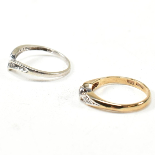 264 - Two hallmarked 9ct gold and diamond rings. The rings to include a hallmarked 9ct gold and diamond so... 