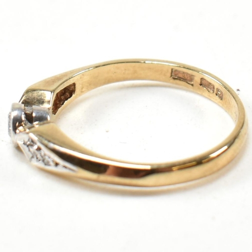 264 - Two hallmarked 9ct gold and diamond rings. The rings to include a hallmarked 9ct gold and diamond so... 