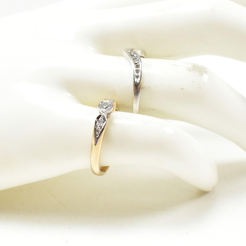 264 - Two hallmarked 9ct gold and diamond rings. The rings to include a hallmarked 9ct gold and diamond so... 