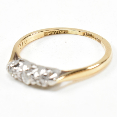 306 - Two 18ct gold, platinum and diamond rings. The rings to include an 18ct gold, platinum and diamond t... 