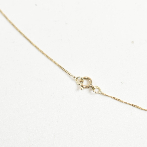 307 - A hallmarked 9ct gold, cultured pearl drop and diamond necklace. The necklace having a cultured pear... 