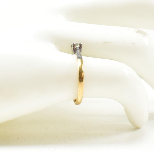 329 - 18ct gold and diamond solitaire ring. Estimated diamond weight 0.15cts. Size L.5. Weighs 1.8g. All w... 