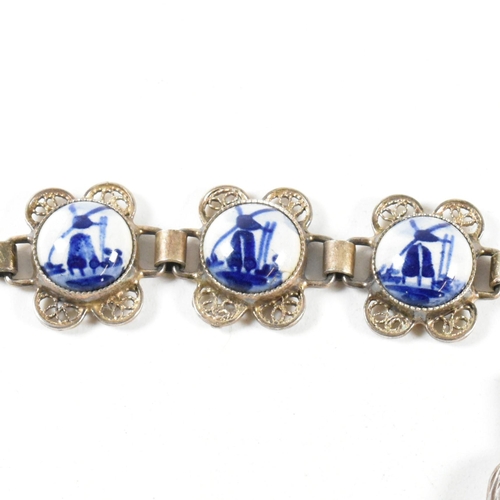 347 - A hallmarked silver Rotary watch together with a hallmarked 835 silver filigree delft panel bracelet... 