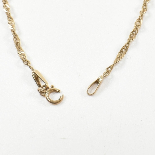 408 - Two 9ct gold chains including a necklace and a bracelet AF. The lot to include a hallmarked 9ct gold... 