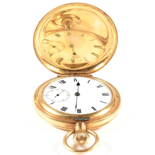 6 - A hallmarked 18ct gold Waltham Mass Riverside Maximus 23 jewel full hunter pocket watch. The watch h... 