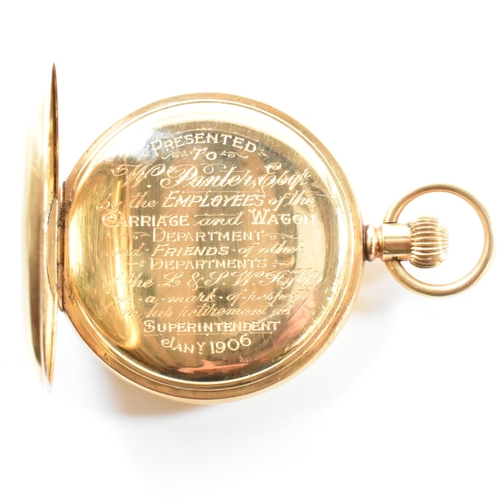 6 - A hallmarked 18ct gold Waltham Mass Riverside Maximus 23 jewel full hunter pocket watch. The watch h... 