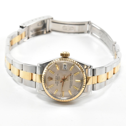 7 - A Rolex Oyster Perpetual Datejust ladies wristwatch. The watch with champagne dial, baton markers ha... 